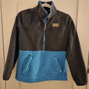 LL Bean Sweater Womens XXS Regular Classic Fleece Color Block Half Zip Logo